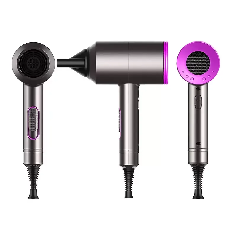 NEW Top Quality Hair Dryer Negative Ions Hammer Blower Electric 6 Styling Attachments With Gift Box LL