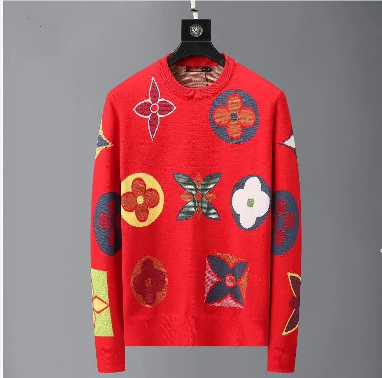 Vinterdesigner Herrmärken Newsweater Autumn Winter 3D Tryckt brev Jacquard Knittat röd tröja Slim Fit hoodie Pullover Knit Personlig tröja L121