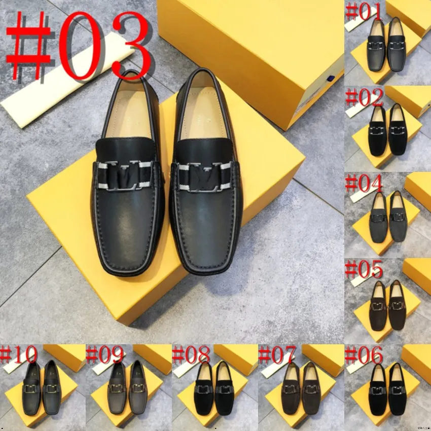 40model Hochwertige Designer-Herren-Freizeit-Lederschuhe, Rindsleder-Loafer, weiche Luxus-Erbsenschuhe, grüne Echtleder-Herren-Flats, Fahrschuhe