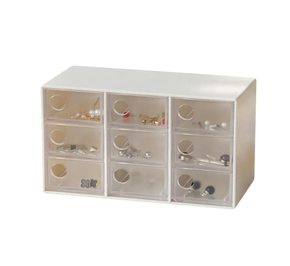 Mini Jewelry Drawer Organizer with 9 Drawers Art Crafts Storage Box Hair Pins Clips Container Office Supplies Storage Box4427400