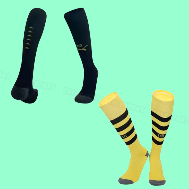 Haller Soccer Socks 23 24 Koszula piłkarska Reus Dortmund Neongelb Bellingham Hummels Brandt Men Maillot de Foot 2023 2024 Men Kid