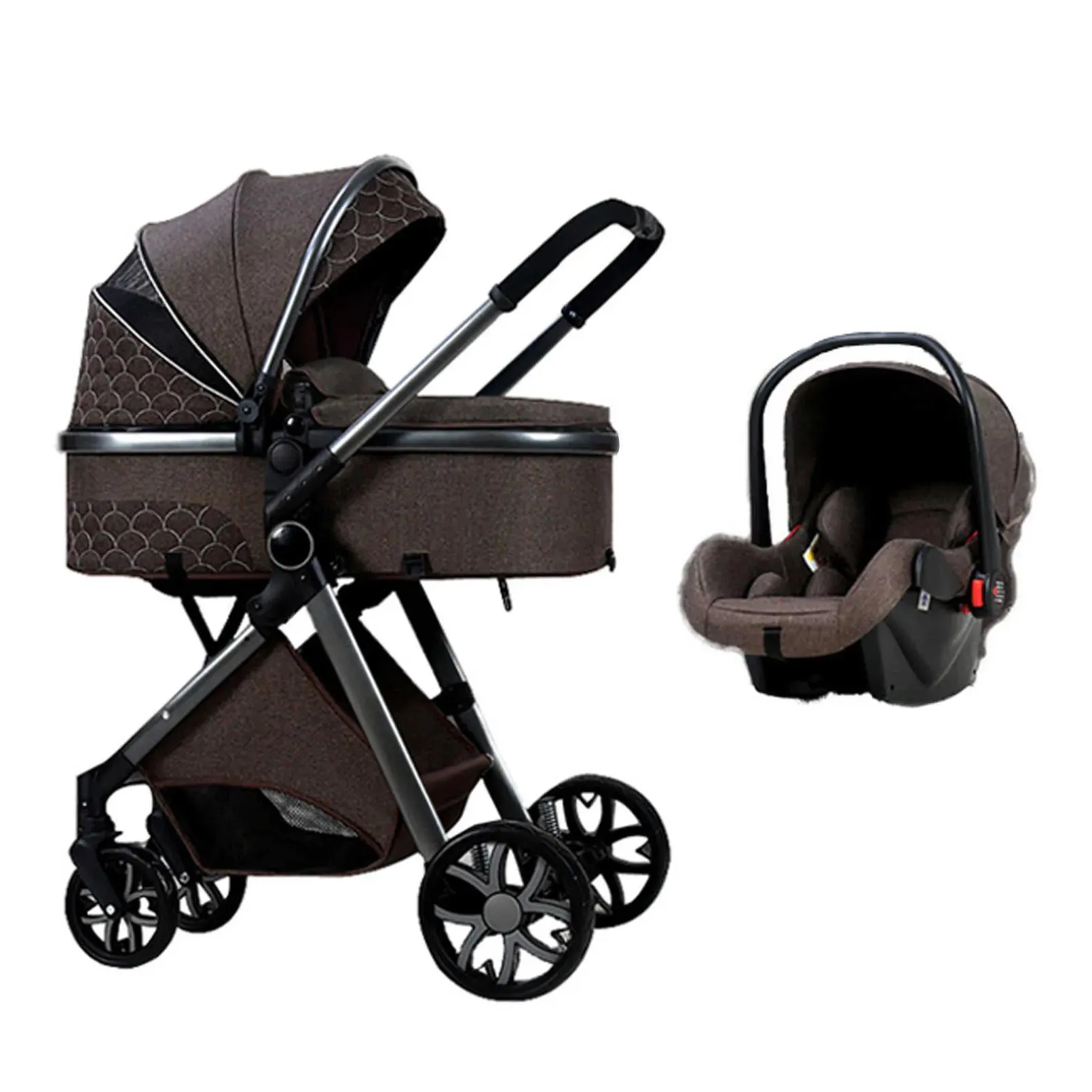 Strollers# Geboren Baby Stroller 3 In 1 Hoog landschapsovervallende koets opvouwbare wieg puchair l230625 drop levering kids m ovd