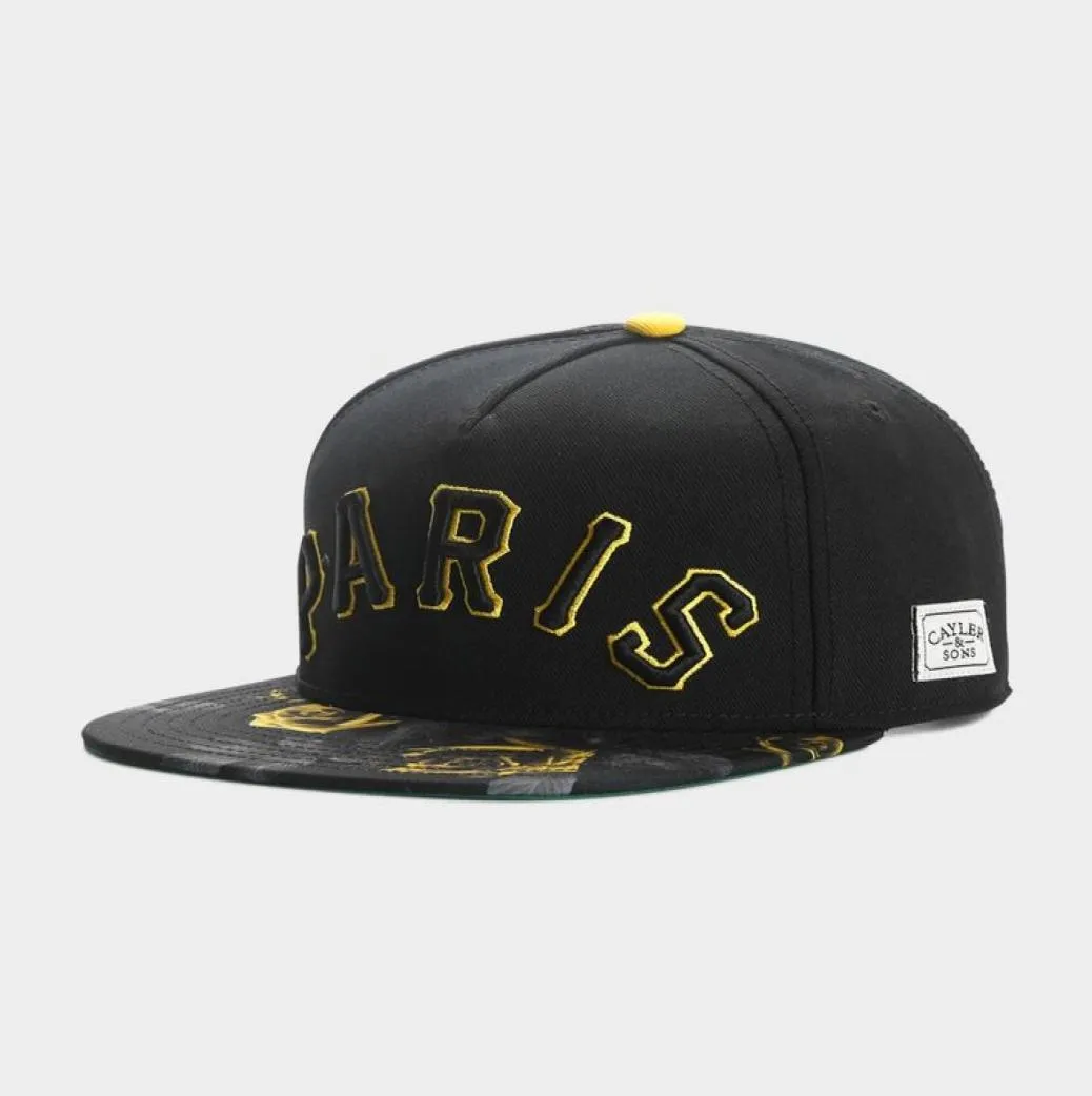 Justerbar Bboy Gorras svart gulgrön CS WL Paris Jaune Cap 100 Polyester Hip Hop Summen Man Woman Snapbacks7924078