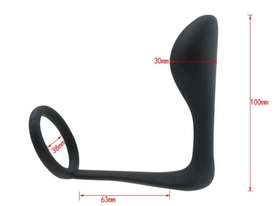 Silikon Männliche Prostata Stimulation Cock Ring Butt Plug Massagegerät Anal Sex Spielzeug für Männer Erotische Produkte Erwachsene Toy7781097
