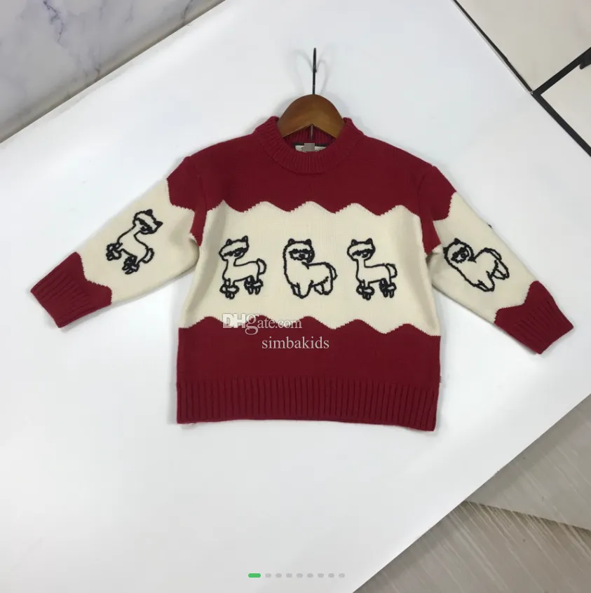 GU2023Высококачественная детская одежда, дизайнерская детская одежда, рождественская одежда для маленьких девочек и мальчиков, рождественский подарок, свитер для вечеринки, размер simbakids 90-150 см