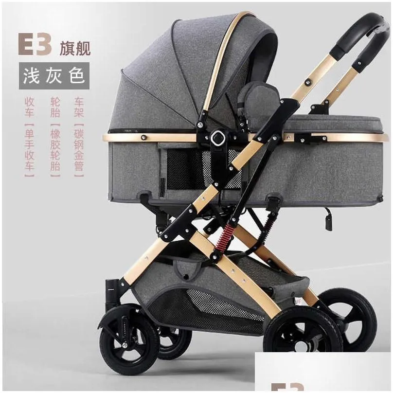 high-view strollers can sit on reclining light folding two-way shock-absorbing born baby strollers l230625