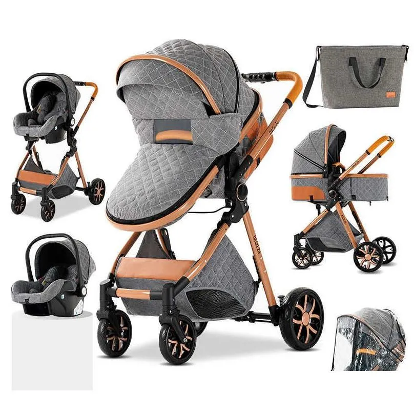 royal luxury baby 3 in 1 stroller high landscape folding kinderwagen pram baby carriage portable travel baby carriage baby cars