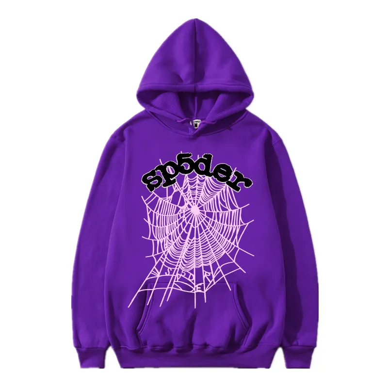 【即日発送】Sp5der Spider worldwide set-perple Purple Spider Hoodie Set: Designer 555 Tracksuit, Fashion