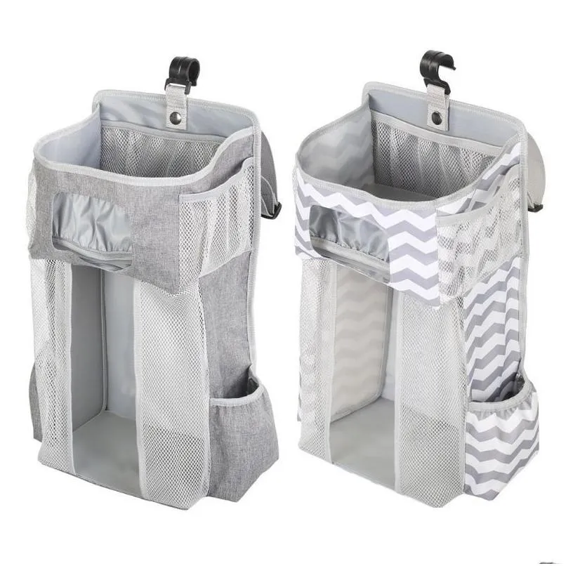 Scatole portaoggetti Organizzatore per bambini Culla Borsa appesa Caddy per elementi essenziali Set biancheria da letto Pannolini 210312 Consegna a goccia Bambini Maternità Asilo nido Stor Dhwjj