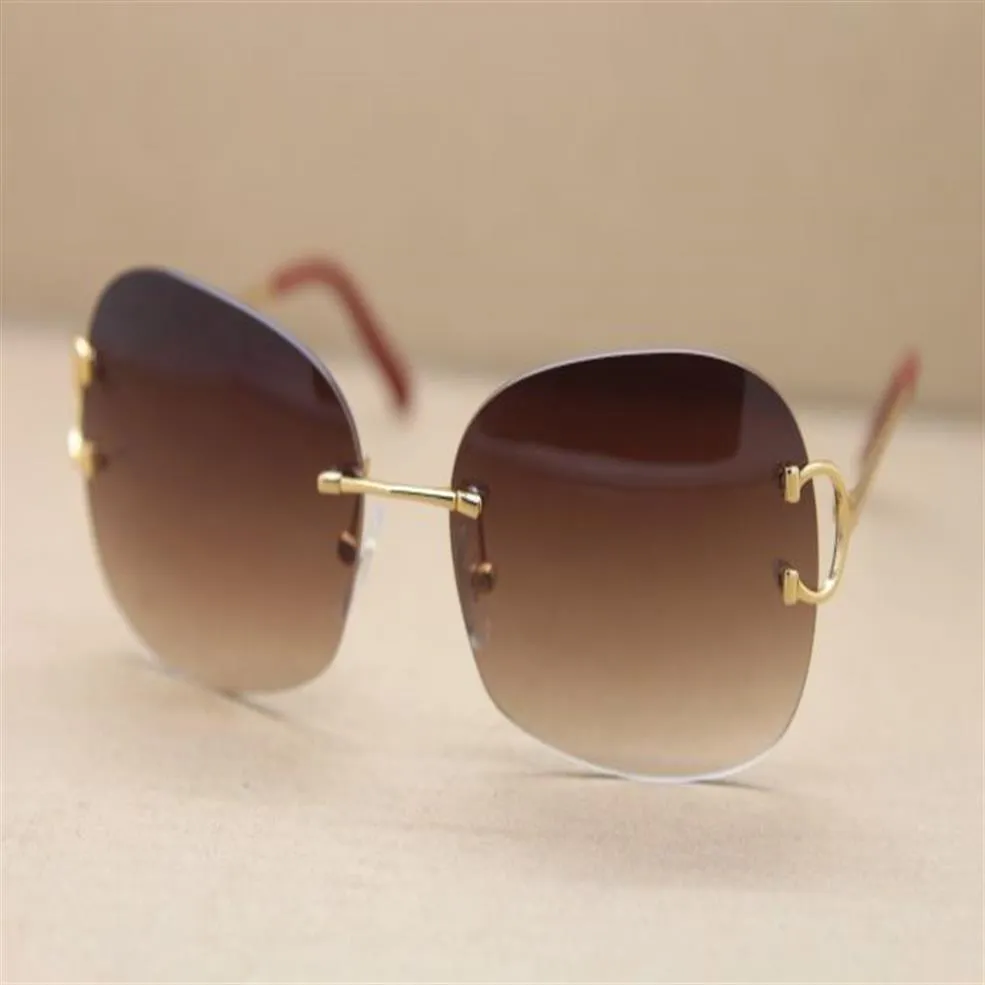 Verkauf Hersteller ganze 4193829 Qualität Mann Frauen UV400 Sonnenbrille Randloses Design C Dekoration 18K Gold Rahmen Brille male261x