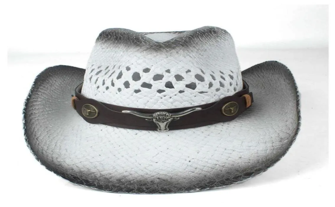2019 Mannen Vrouwen Stro Western Cowboyhoed Zomer Brede Rand Hoed Outdoor Sombrero Hombre Cowgirl Hoed Q08055814066