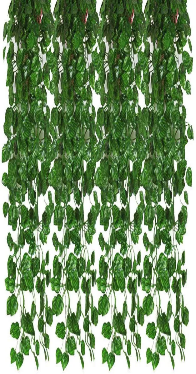 12 Uds. Guirnalda de hiedra Artificial, hojas de enredaderas, plantas verdes, plantas falsas colgantes para fondo de boda, arco, pared, fiesta de jungla, 5683324