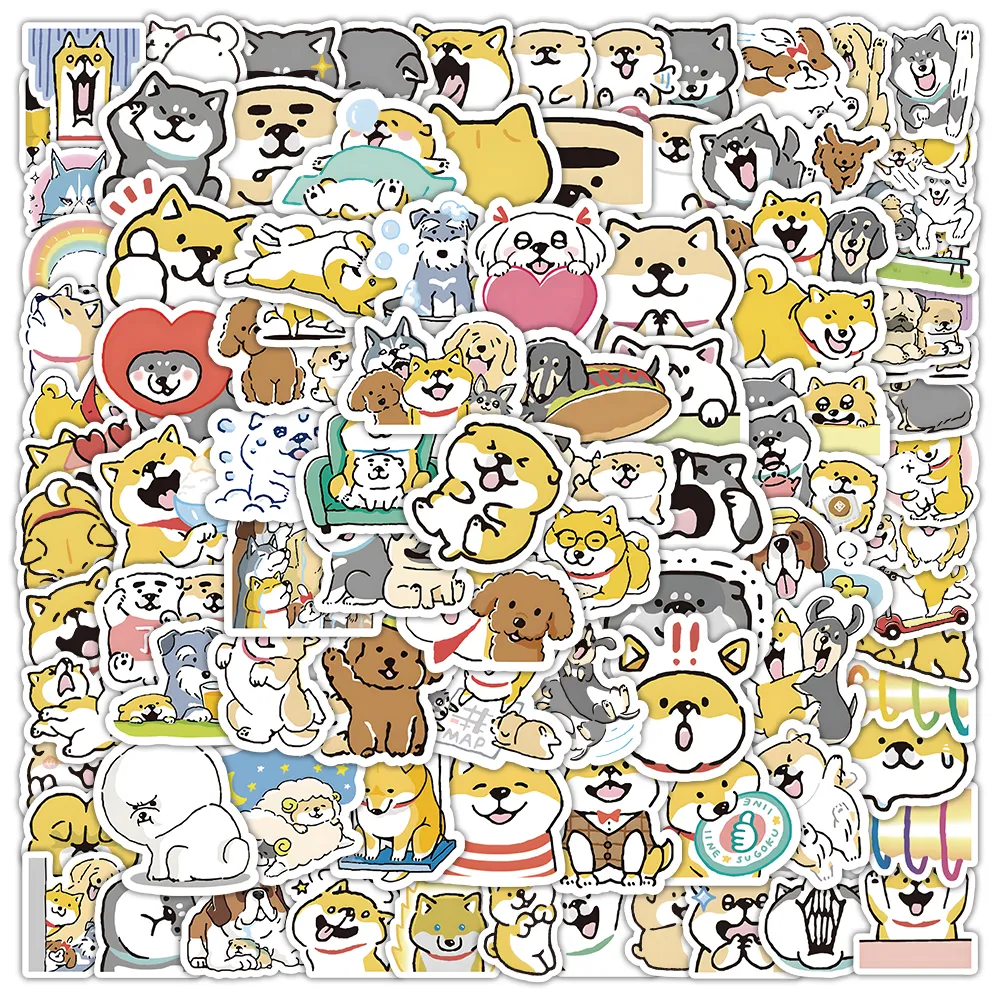 104PCS Shiba Inu cute dog animal cartoon graffiti Waterproof PVC Stickers Pack For Fridge Car Suitcase Laptop Notebook Cup Phone Desk Bicycle Skateboard Case.