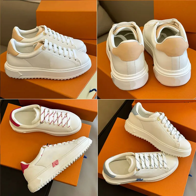 Dames Tijd Sneakers Mode Laag uitgesneden Lace-up Designer Loopschoenen 1ABVQ Lichtgewicht Modetrend Beroemde Merk Sneakers Met originele doos