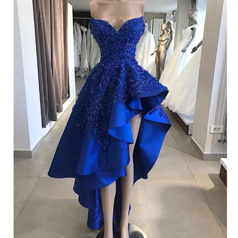 Robes de soirée bleu royal robe de bal Graduation chérie cou courte robes de bal filles Maxi robes De Cocktail