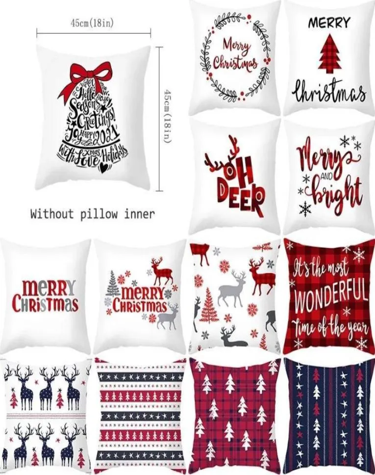 Merry Christma Pillow Case Dekoracje dla domu renifera Świętego Mikołaja Poduszka Tree Count Ornament 2021 Prezent Xmas Nowy rok 9221850