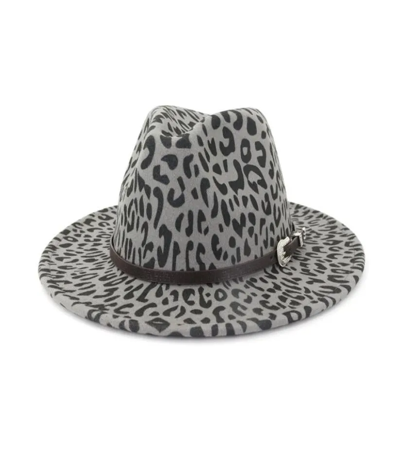 2019 Autumn and Winter Leopard Print Brimmed Hat Travel Cap Fedoras Jazz Hat Panama Hats för kvinnor och flicka 644904578