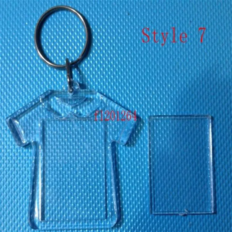 1000pcs 로트 최신 DIY 아크릴 블랭크 PO 키 체인 형성 명확한 키 체인 삽입 PO 플라스틱 키 링