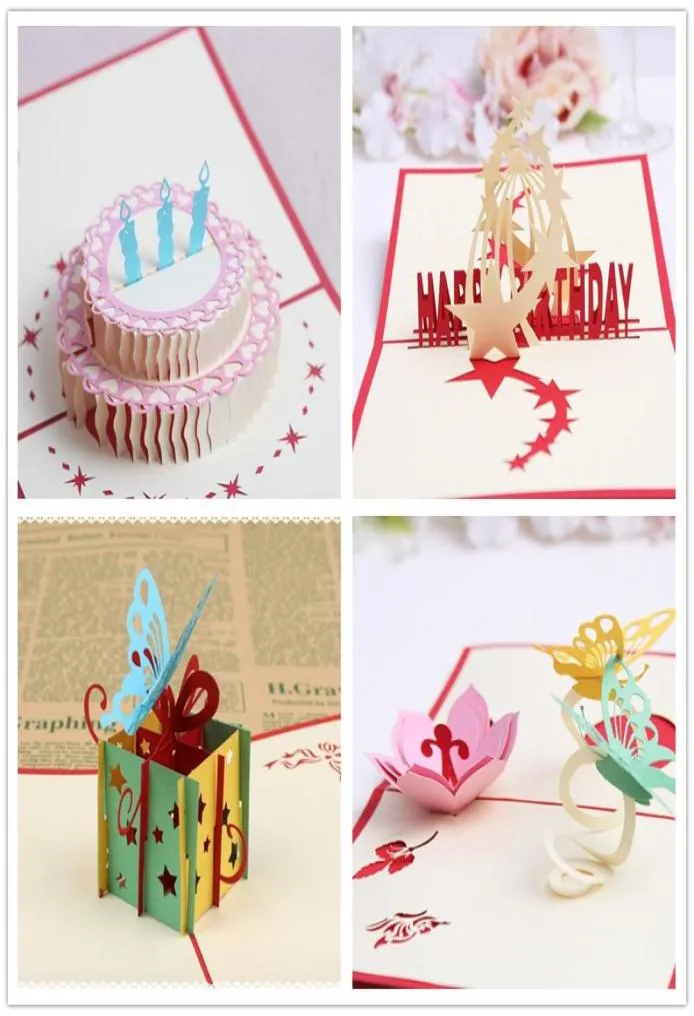 4Styles Packed Birthday Party Supplies Birthday Present gratulationskort Kids Party Favors 3D Birthday Pop -Cards gratulation Card5558093