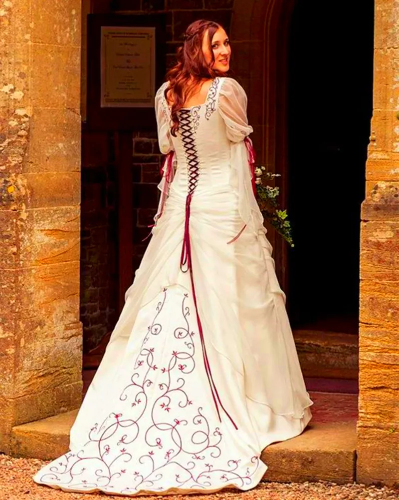 ivory and burgundy wedding dress Jovani JB42297 Sheath Bridal Gown Long Wedding Dress main image 0