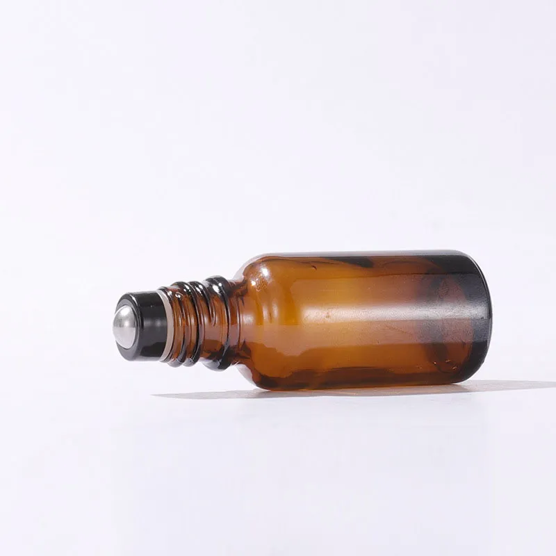 Янтарная бутылка льготных продуктов на 5-50 мл с черной крышкой 18 шестерен