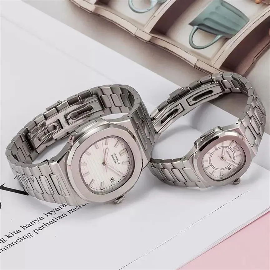 Titta på Mens Automatic Watches Lady Dress Full Stainless Steel Sapphire Waterproof Luminous Watches Couples Style för U1 WRISTWATCHE290T