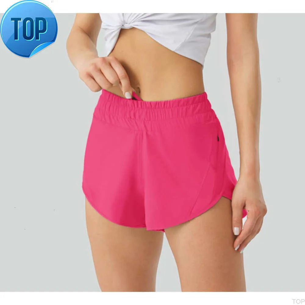 Summer Track That 2,5 pouces Short de sport ample et respirant à séchage rapide pour femme Pantalon de yoga Jupe polyvalente décontractée Poche latérale Gym Underwea