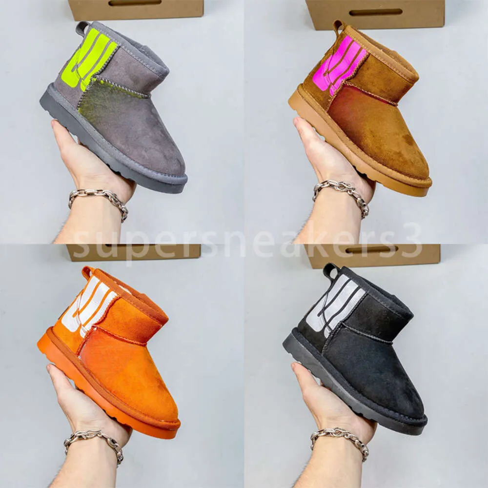 Designer da criança inverno crianças meninas meninos botas crianças de pelúcia sapatos quentes austrália camurça neve bota criança