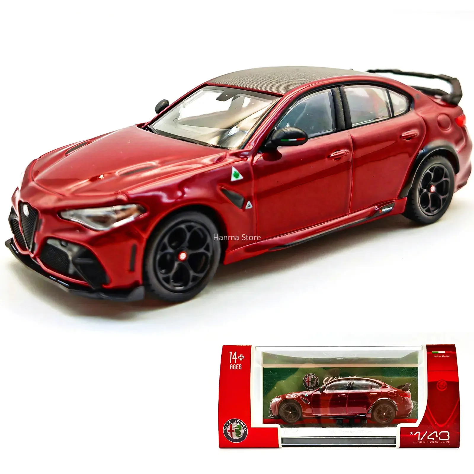 Electric/RC Track Bburago 1 43 Skala Red Alfa Romeo Gtam Alloy Luxury Vehicle Diecast Pull Back Model Toy Collection Gift 231208