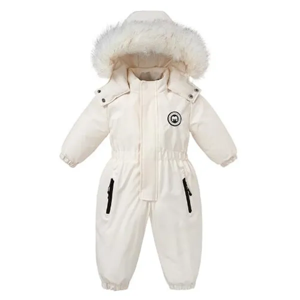 Winter Baby Ski Suit Plus Velvet Baby Jumpsuit Boys Overalls Warm Kids Clothes Waterproof Children Clothing Set 1-4Y