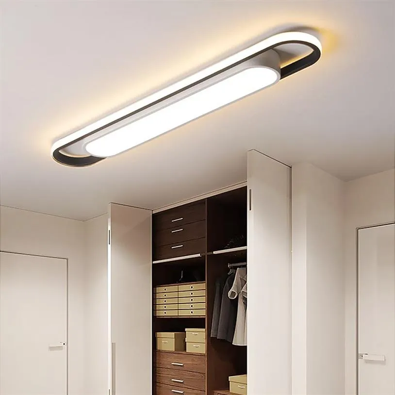 Nowoczesny żyrandol sufitowy LED do sypialni korytarz korytarza Balkon Acryl Pasek Listury oświetleniowe 110-220V225p