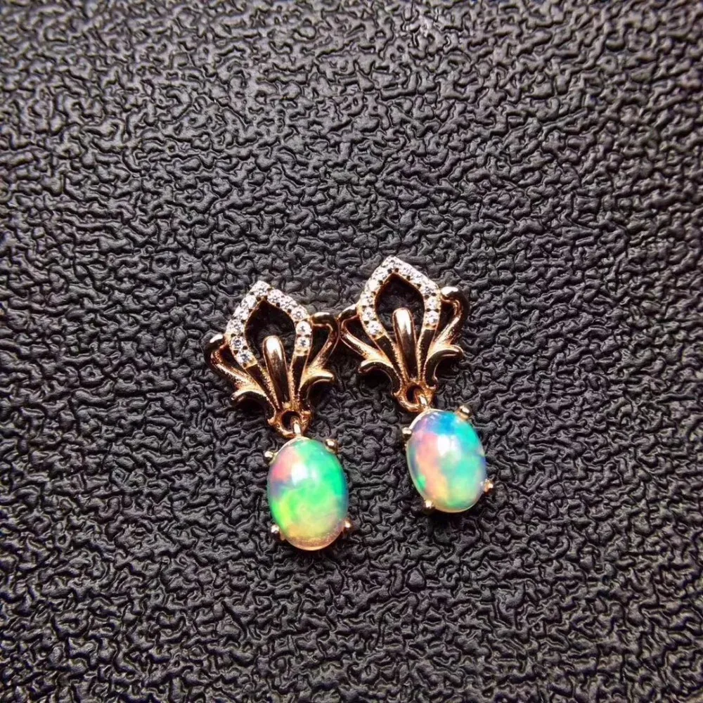Colliers pendentifs clous d'oreilles opale de couleur naturelle 925 argent mode belles couleurs changeantes de beauté.231208