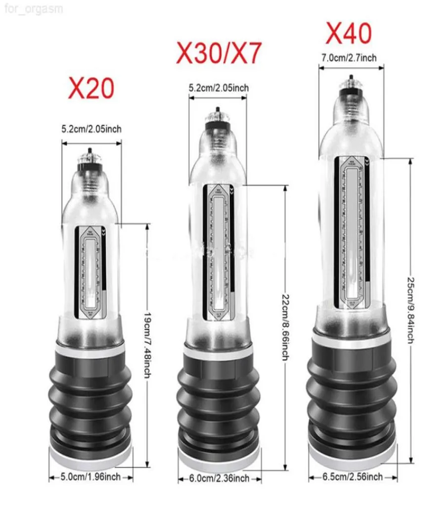 2022Hydromax Hercules X20 X30 X40 Ingrandimento del pene Allungamento del pene Forniture per adulti Giocattolo del sesso maschile per l'uomo2841422