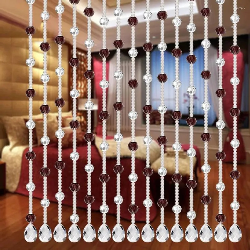 Curtain Shower 40 Inches Wide Crystal Glass Bead Luxury Living Room Bedroom Curtains 84 Inch Length 2 Panels Set