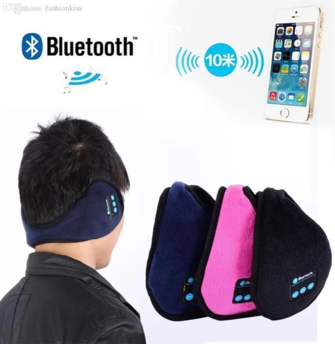 Wholewireless bluetooth earmuffs música fone de ouvido estéreo inverno couro quente earmuff alto-falante36866333400283