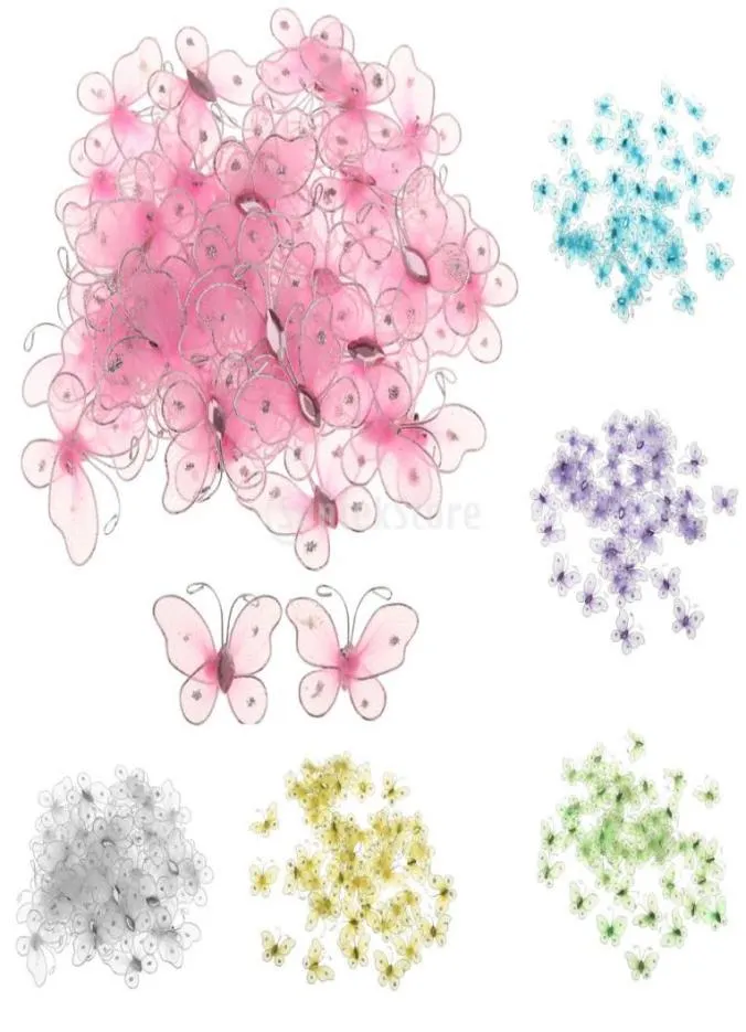 50pcs有線メッシュクラフトストッキングバタフリーウェディングパーティーの装飾232cm5156720