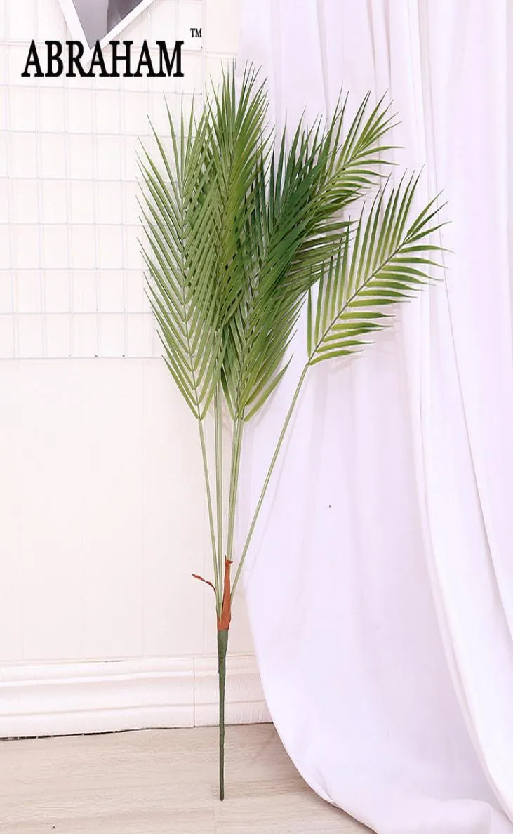 80cm 7フォーク大きな人工木偽の手のひらの葉熱帯植物プラスチックリーフス緑の木の葉のためのホームパーティーの結婚式装飾7578564