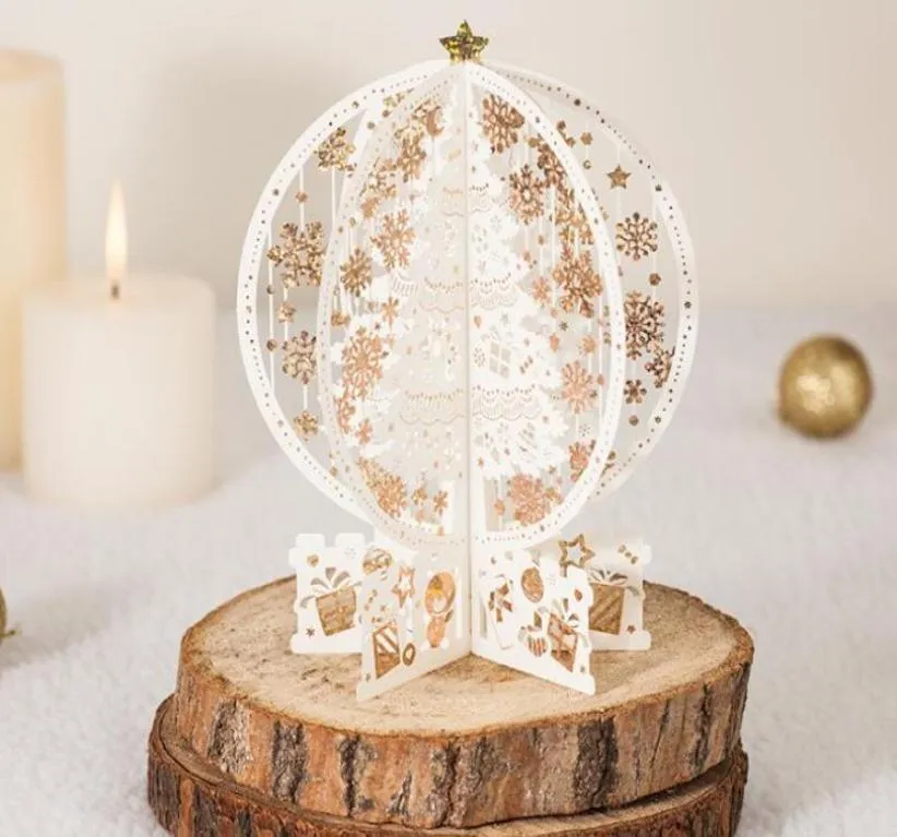 Boule De Cristal 3D, Carte De Bénédiction De Noël, Creuse Bronzante 