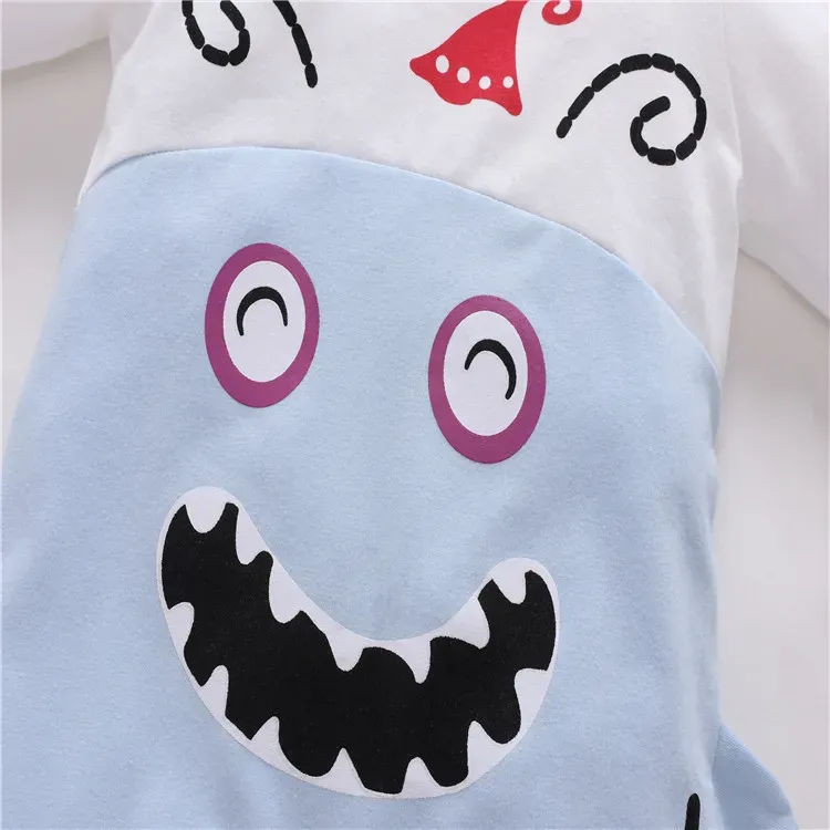 Halloween Newborn Rompers Infant Cartoon Splicing Jumpsuit Kids Long Sleeve Onesies Baby Boys Festival Theme Clothes M2665