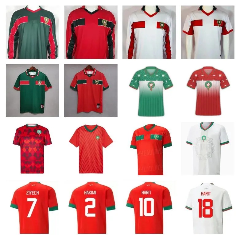 2023 2024 Equipo nacional de Marruecos Jerseys de fútbol para hombre 22 23 24 Edición especial HAKIMI ZIYECH Camiseta de fútbol local SAISS EL-ARABI FAJR EN-NESYRI retro 1994 1998 manga larga