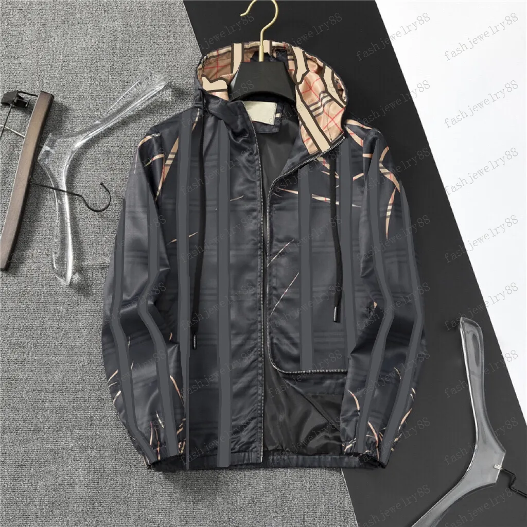 New Fashion Men's Hooded Jacket Designer Jacket Men's Fashion Casual Windbreaker Spring/Summer Coat Size M-XXXL