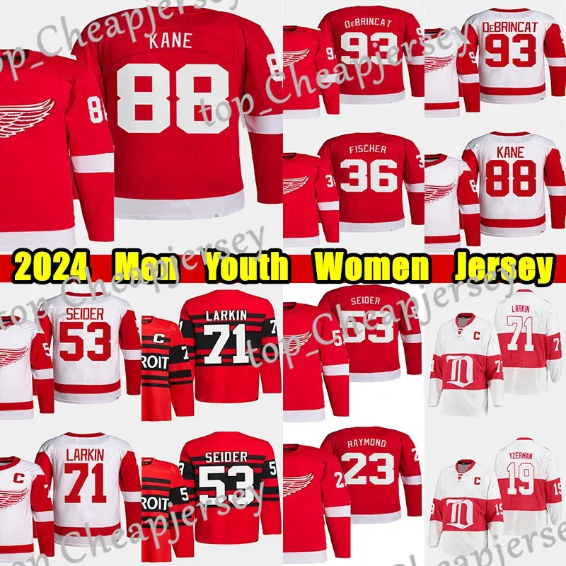 #88 Patrick Kane Reverse Retro Hockey Jersey #93 Alex Debrincat Dylan Larkin Moritz Seider David Perron Gordie Howe Pavel Datsyuk Steve Yzer