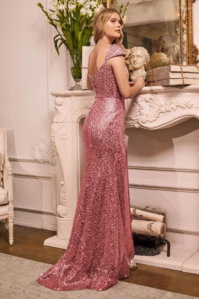 Vestidos casuales elegante delgado vestido sexy primavera rosa lentejuelas brillante con cuentas de alta gama fiesta vestido de noche 2023