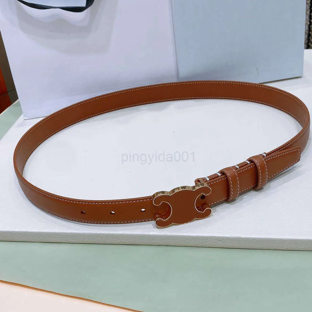 Designer Luxury Leather Belt Fashion Vintage Smooth Buckle Women Dress Decoration Small Waist Width 2.5cm Simple Pants Decoration Top Quality