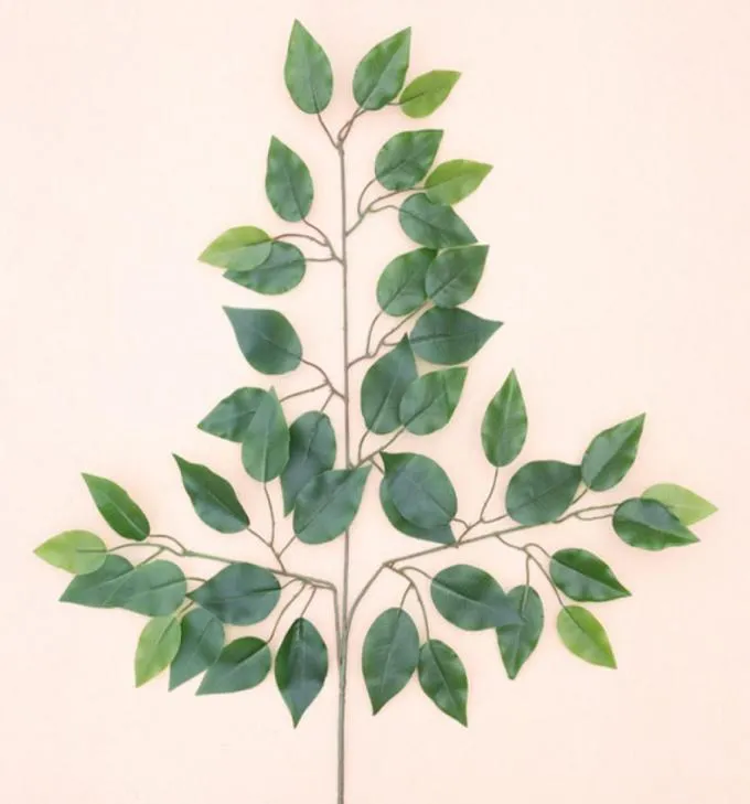 Decorative Flowers 1pc Artificial Ficus Leaf Ginkgo Biloba Plastic Tree Branches Outdoor Handmade Leaves for DIY Party Home Office3721378