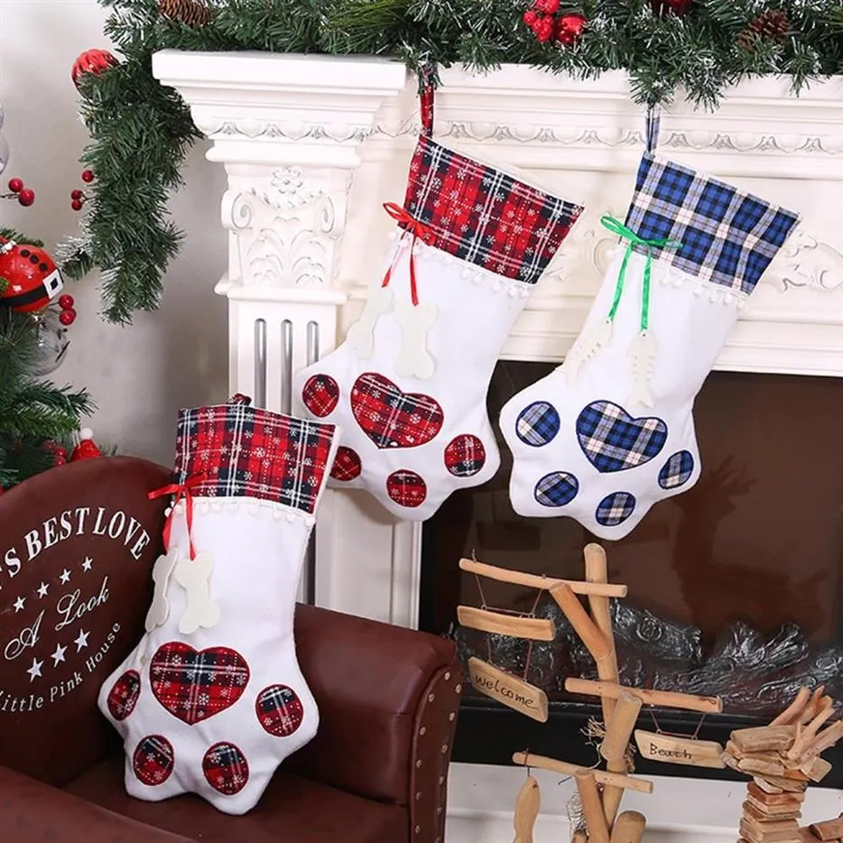 QIFU – chaussettes de noël pour chien, sacs cadeaux de noël, paquet de cadeaux, ornements d'arbre de noël, bonne année 2020212l