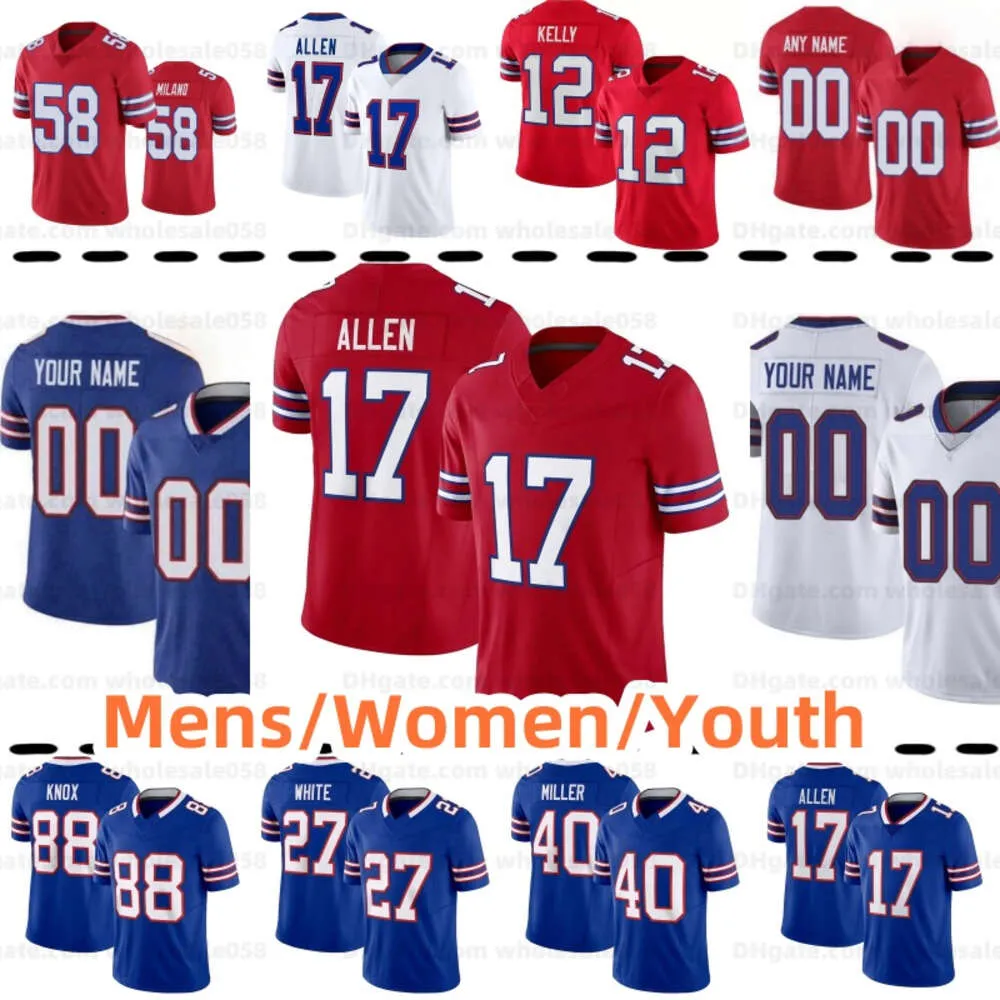 Stefon Diggs 14 Football Jersey Buffalos Gabriel Davis von Miller Billes Dawson Knox Jim Kelly Milano Dalton Kincaid Gregory Rousseau Damar Hamlin Poyer Custom