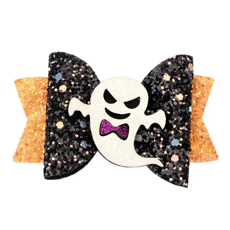 Halloween Hair Accessory Baby Girl Hair Clips Pumpkin Barrettes Hairpin Hair Bow Head Accessories Sequin Spider Ghost For Funy Party M2731