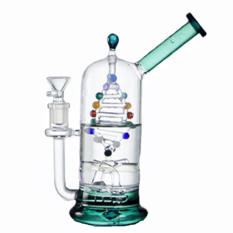 berauschende Glasbongs Shisha/Mini 6 Zoll Hereditary Double Helix Kinetic Spinning Perc Dab Rig Bong Wasserpfeife