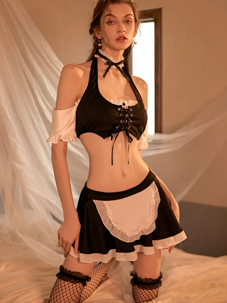 New Pattern Fun Lingerie Sexy Lace Maid Dress Wild Pure Desire Seductive Uniform Nightclub Role-playing Passionate Set sexy